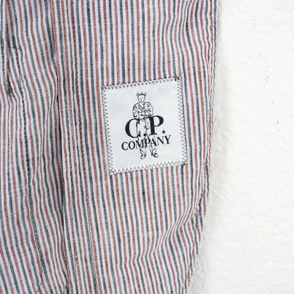 CP COMPANY Linen Unstructured Blazer Jacket Red Blue striped size 50IT 40US